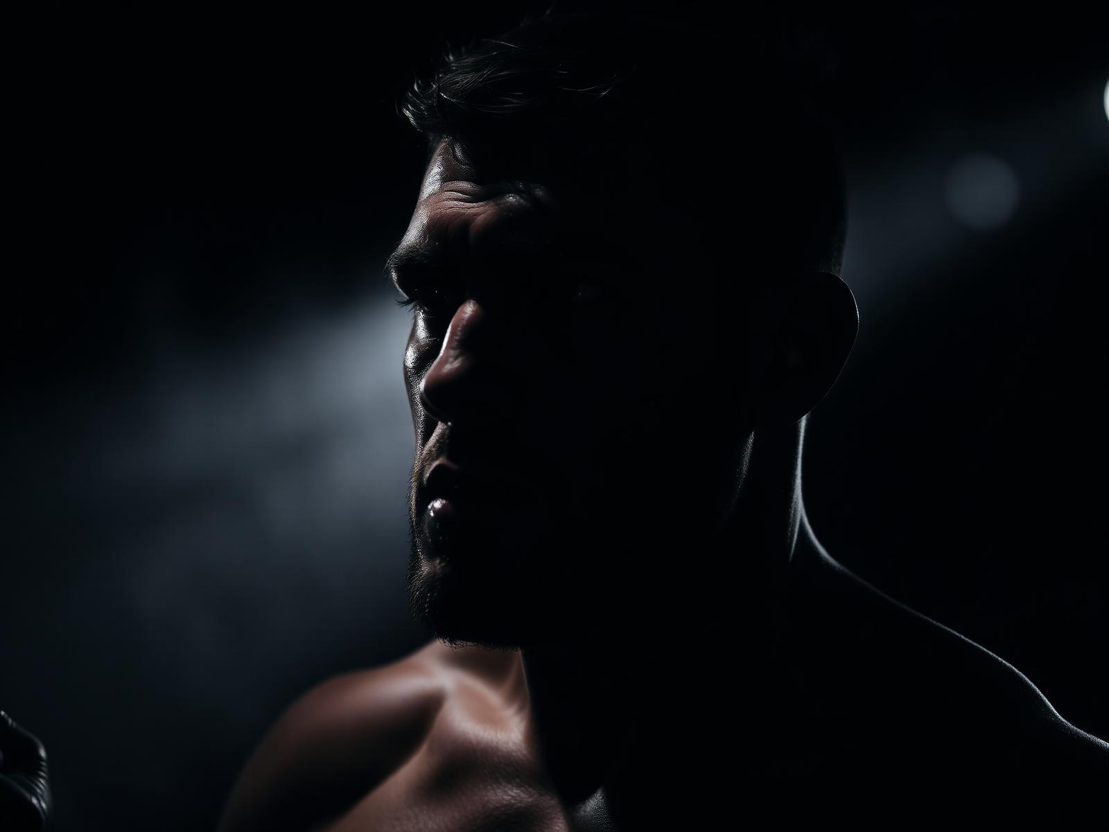 Fighter in shadow